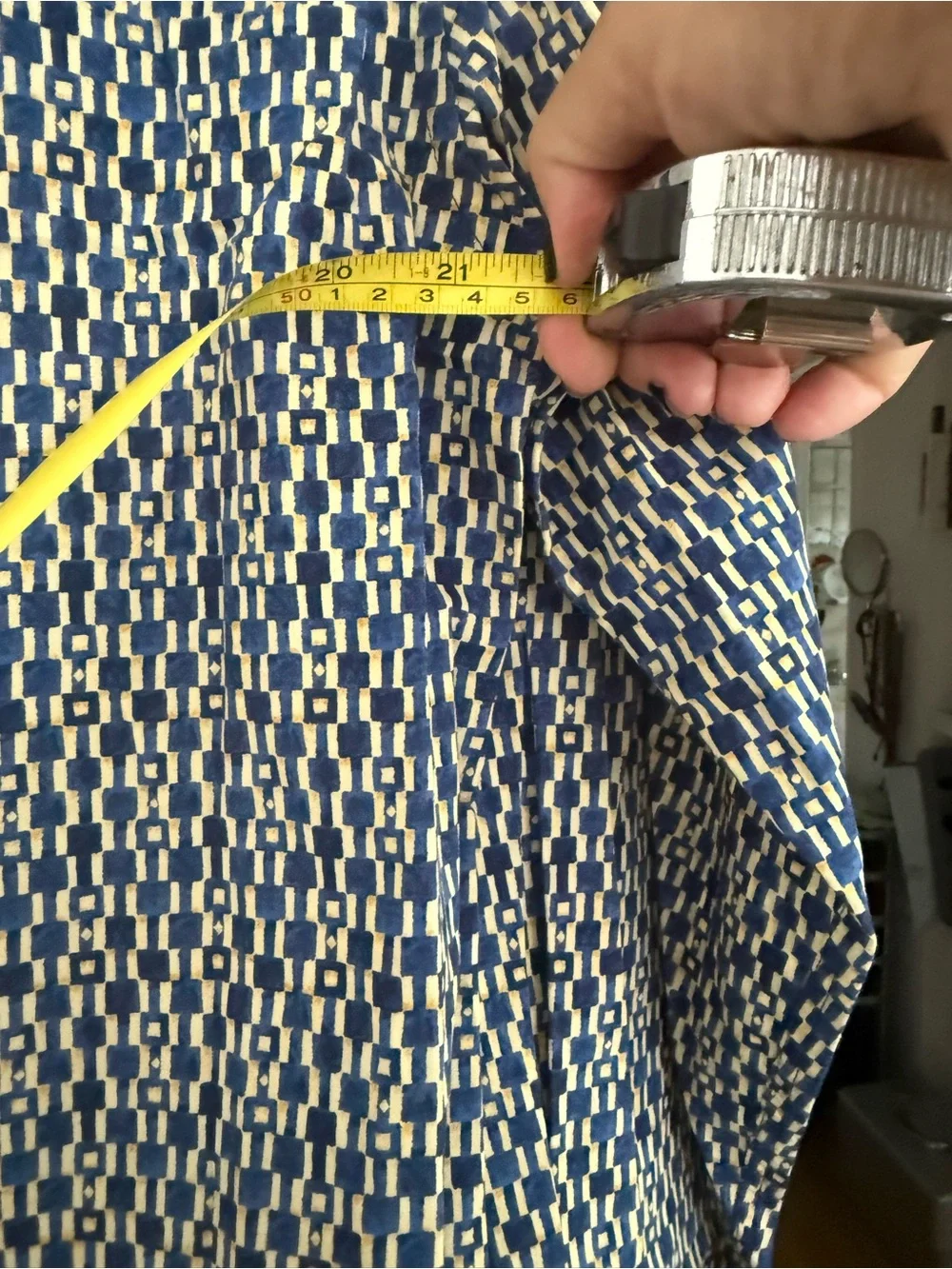 Gucci Navy and Cream Patterned Shirt  fitted